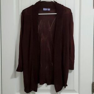 Laura Scott dark brown ladies cardigan,  size medium